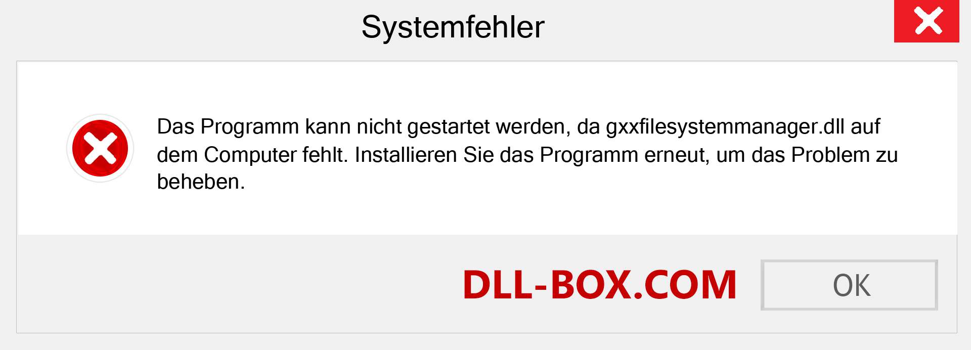 gxxfilesystemmanager.dll-Datei fehlt?. Download für Windows 7, 8, 10 - Fix gxxfilesystemmanager dll Missing Error unter Windows, Fotos, Bildern